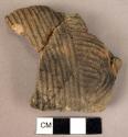 24 potsherds with rectilinear parallel grooved lines outside