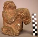 Cast of moulded human and zoomorphic figure horse?