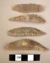 77 flint backed blades and bladelets, including fragments