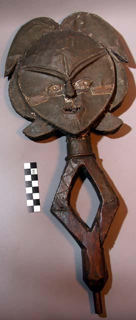 Reliquary figure (ngula ngula) with heart-shaped face and pointed teeth, carved
