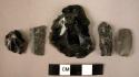14 obsidian fragments - microlithic