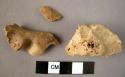Organic, bone, faunal remains, fragments of jaw? and vertebra?