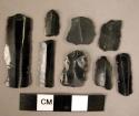 16 pieces of obsidian