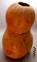 Large double bulbed gourd vessel. Kipoli