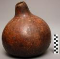 Gourd container, incised decoration, circumference 33 3/8"