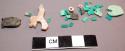 Turquoise, shell & ceramic fragments