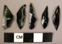 5 microlithic obsidian backed blades