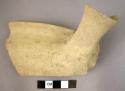 Ceramic jar sherd, buff undecorated ware, flared chipped spout