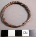 Small twisted iron open ring - plain
