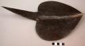 Iron hoe top - heart-shaped with groove running down middle ("isuka")