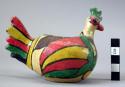 Ceramic bird vessel with polychrome designs