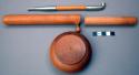 Undecorated Wooden and Silver Opium Pipe Set