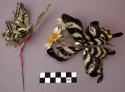 Pair of (Hair?) Ornaments, Each with a Silk Butterfly (One with Daisy Antennae)