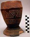 Carved wooden vessel - used for cheese and butter making; approx. 7 1/4" high