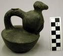 Ceramic, stirrup spout bottle, bird form