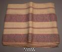 Textile - broad geometrical design stripe in red and blue