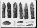 Chipped stone artifacts, hafted knives
