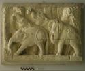 Cast of panel with elephants