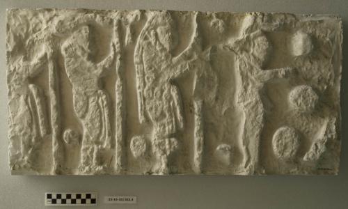 Cast, panel with standing figures