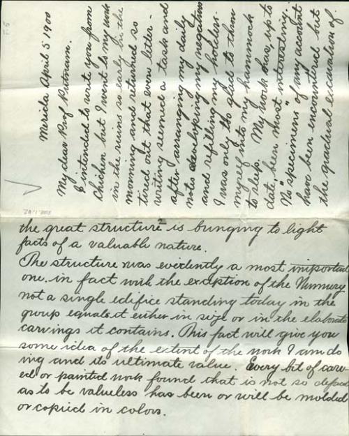 Letter to Putnam from EH Thompson