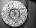 Polychrome plate with ring base, from grave 1, number 376