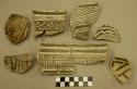Rim and body sherds, Mesa Verde black and white, remnants of handles.