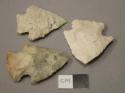 Chipped stone projectile points, corner-notched
