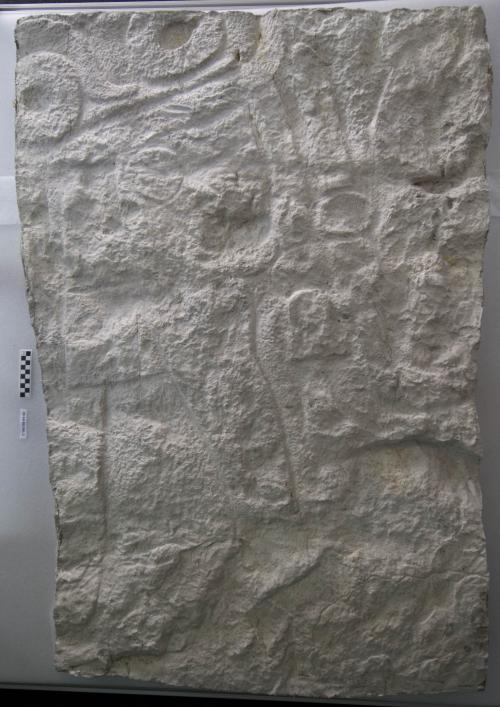 Cast of part of carving from Loltun Cave, lower right