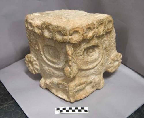Stone sculpture, human head