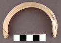 Fragment of shell bracelet, surface and edges smoothed, glycymeris. dia.: 8.2 c