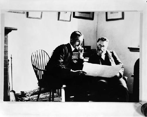 Prof. F.W. Putnam with George Byron Gordon in Office at Peabody Museum