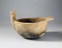 Ceramic effigy bowl, bird form, complete