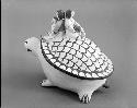 Polychrome-on-off white ceramic Story Turtle