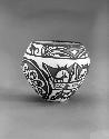 Polychrome-on-off-white Olla; floral and animal motif