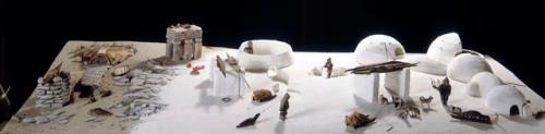 Model of Central Inuit Winter House Group, Baffinland, Canada