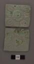 5 fragments of a pair of carved jade thin perforated squares