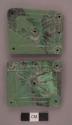 Portion of jade ornament, pair of carved rectangles - TP/68.