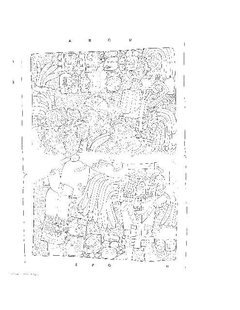 Drawing of Yaxchilan, Lintel 54