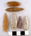 Chipped stone projectile points, ovate