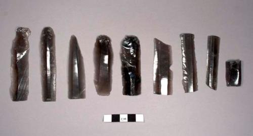 Obsidian knife flakes