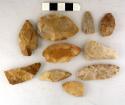 Chipped stone projectile points of various type