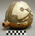 Early modern hopi polychrome pottery canteen