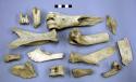 Organic, faunal remains, bone and antler fragments and one tooth, deer