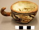 Polychrome pottery cup - black, white, red