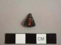 Projectile point, triangular, slightly convex base; flaked obsidian