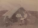 E. Volk, M. Saville and Cresson at camp.