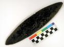 Chipped implement; chipped from black obsidian