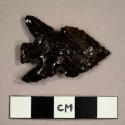 Obsidian and glass double-notched arrow points