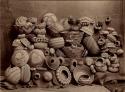 Displays of baskets; "Pomo and related kin groups" from H. N. Rust, California