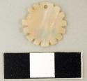 Disc-shaped shell pendant